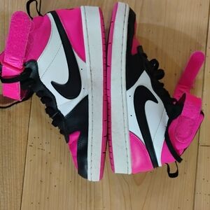 Nike Black and Pink High-Top Sneakers